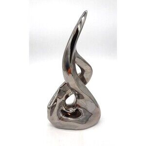 Sagebrook Home Modern Retro Style Silver Ceramic 15" Sculpture